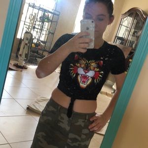 Distressed Tiger CropTop